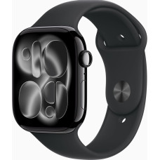 Apple Watch Series 11 GPS + Cellular 46mm Jet Black Alu. Case w. Black S. Band - M/L (MFC44)