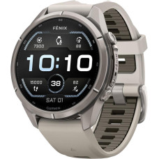 Garmin Fenix 9 Pro 43mm Titanium with Fog Gray/Dark Sandstone Silicone Band (010-04335-85/86)