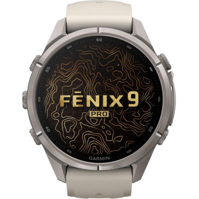 Garmin Fenix 9 Pro 43mm Titanium with Fog Gray/Dark Sandstone Silicone Band (010-04335-85/86)