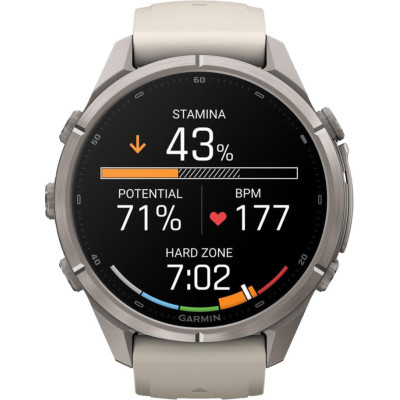 Garmin Fenix 9 Pro 43mm Titanium with Fog Gray/Dark Sandstone Silicone Band (010-04335-85/86)