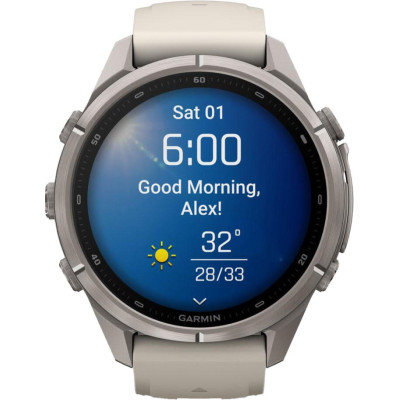 Garmin Fenix 9 Pro 43mm Titanium with Fog Gray/Dark Sandstone Silicone Band (010-04335-85/86)