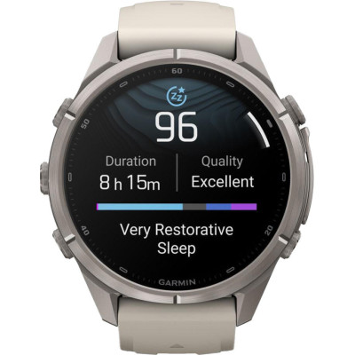 Garmin Fenix 9 Pro 43mm Titanium with Fog Gray/Dark Sandstone Silicone Band (010-04335-85/86)