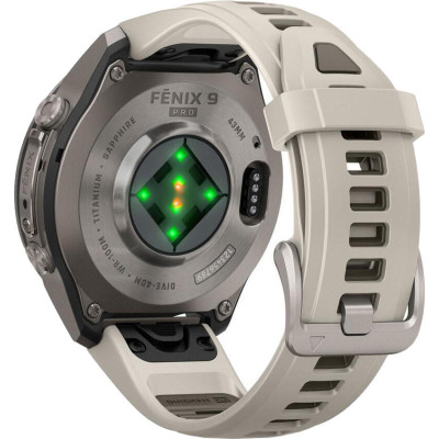 Garmin Fenix 9 Pro 43mm Titanium with Fog Gray/Dark Sandstone Silicone Band (010-04335-85/86)