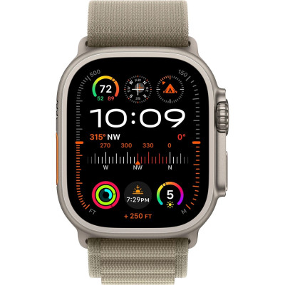 Apple Watch Ultra 2 GPS + Cellular 49mm Titanium Case with Olive Alpine Loop - Small (MREX3)