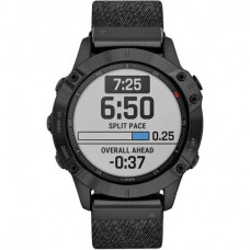 Garmin Fenix 6 Sapphire Black DLC with Heathered Black Nylon Band (010-02158-17)
