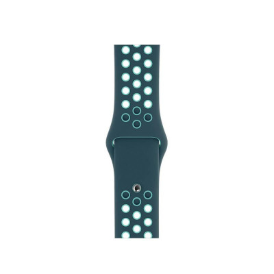 Apple Силиконовый ремешок для Watch 42/44 mm Nike Sport Band Midnight Turquoise/Aurora Green (MXR12)