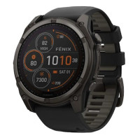 Garmin Fenix 8 51mm Solar Sapphire Carbon Gray DLC Titanium w. Black/Pebble Gray S. Band (010-02907-10/11)