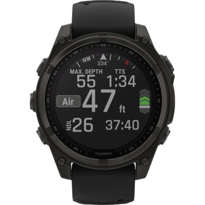 Garmin Fenix 8 51mm Solar Sapphire Carbon Gray DLC Titanium w. Black/Pebble Gray S. Band (010-02907-10/11)