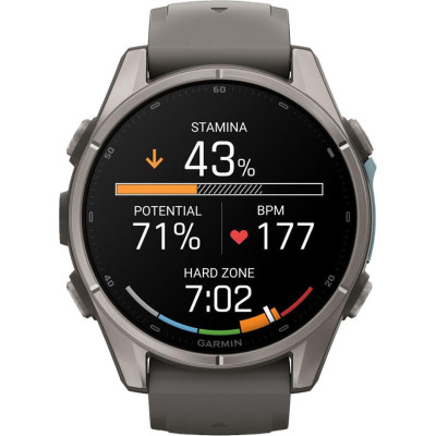 Garmin Fenix 9 43mm Titanium with Pebble Gray Silicone Band (010-04761-10/11)