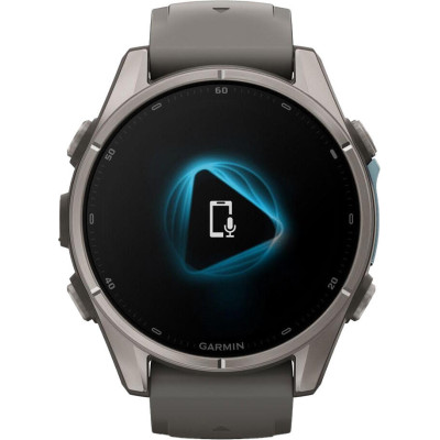 Garmin Fenix 9 43mm Titanium with Pebble Gray Silicone Band (010-04761-10/11)