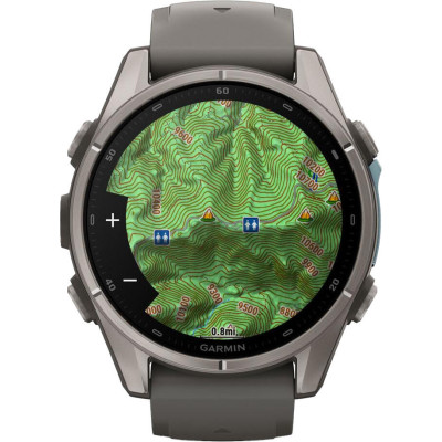 Garmin Fenix 9 43mm Titanium with Pebble Gray Silicone Band (010-04761-10/11)