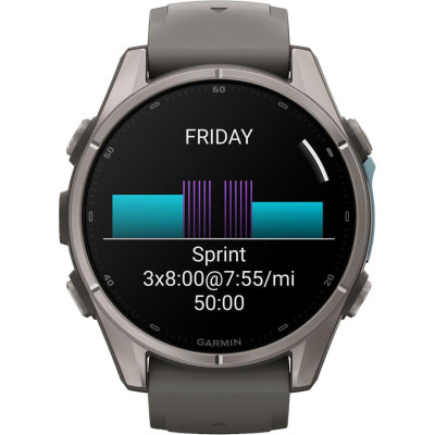 Garmin Fenix 9 43mm Titanium with Pebble Gray Silicone Band (010-04761-10/11)