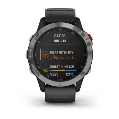 Garmin Fenix 6 Solar Silver with black band (010-02410-00)