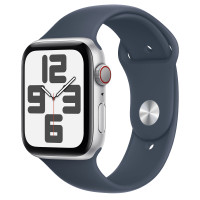 Apple Watch SE2 (2023) GPS + Cellular 40mm Silver Aluminium Case з Storm Blue Sport Band - S/M (MRGJ3)