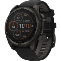 Garmin Fenix 8 47mm Solar Sapphire Carbon Gray DLC Titanium w. Black/Pebble Gray S. Band (010-02906-10/11)