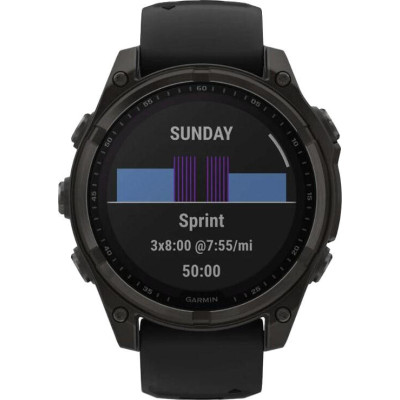 Garmin Fenix 8 47mm Solar Sapphire Carbon Gray DLC Titanium w. Black/Pebble Gray S. Band (010-02906-10/11)