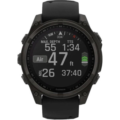 Garmin Fenix 8 47mm Solar Sapphire Carbon Gray DLC Titanium w. Black/Pebble Gray S. Band (010-02906-10/11)