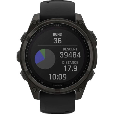 Garmin Fenix 8 47mm Solar Sapphire Carbon Gray DLC Titanium w. Black/Pebble Gray S. Band (010-02906-10/11)