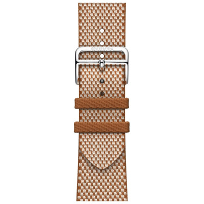 Apple Watch Hermes Series 9 GPS + Cellular, 45mm Silver Stainless Steel Case з Gold/Ecru Toile H Single Tour (MRQP3 + MTJJ3)
