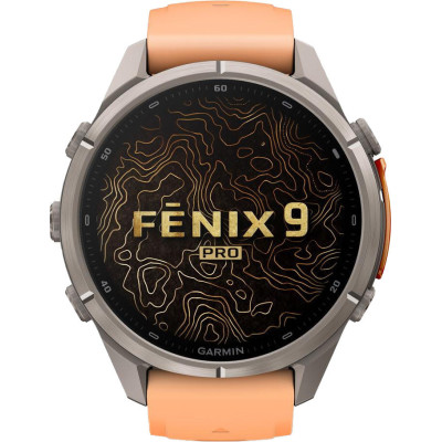 Garmin Fenix 9 Pro inReach 43mm Titanium with Shell Pink/Autumn Orange Silicone Band (010-04335-00/01)