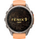 Garmin Fenix 9 Pro inReach 43mm Titanium with Shell Pink/Autumn Orange Silicone Band (010-04335-00/01)