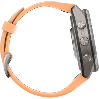 Garmin Fenix 9 Pro inReach 43mm Titanium with Shell Pink/Autumn Orange Silicone Band (010-04335-00/01)