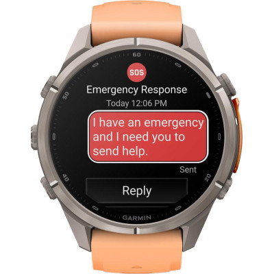 Garmin Fenix 9 Pro inReach 43mm Titanium with Shell Pink/Autumn Orange Silicone Band (010-04335-00/01)