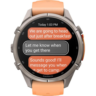 Garmin Fenix 9 Pro inReach 43mm Titanium with Shell Pink/Autumn Orange Silicone Band (010-04335-00/01)