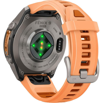Garmin Fenix 9 Pro inReach 43mm Titanium with Shell Pink/Autumn Orange Silicone Band (010-04335-00/01)