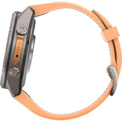 Garmin Fenix 9 Pro inReach 43mm Titanium with Shell Pink/Autumn Orange Silicone Band (010-04335-00/01)