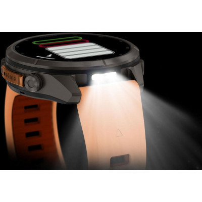 Garmin Fenix 9 Pro inReach 43mm Titanium with Shell Pink/Autumn Orange Silicone Band (010-04335-00/01)