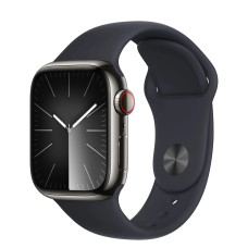 Apple Watch Series 9 GPS + Cellular 41mm Graphite S. Steel Case w. Midnight S. Band - M/L (MRJ93)
