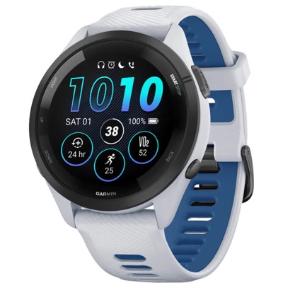 Garmin Forerunner 265 Black Bezel w. Whitestone Case та Whitestone/Tidal Blue S. Band (010-02810-01/11/51)