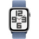 Apple Watch SE2 (2023) GPS + Cellular 40mm Silver Aluminium Case with Winter Blue Sport Loop - (MRGQ3)