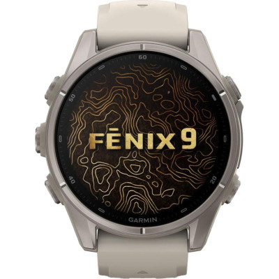 Garmin Fenix 9 43mm Titanium with Fog Gray Silicone Band (010-04761-00/01)