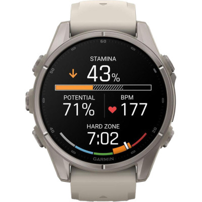 Garmin Fenix 9 43mm Titanium with Fog Gray Silicone Band (010-04761-00/01)