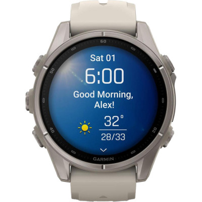 Garmin Fenix 9 43mm Titanium with Fog Gray Silicone Band (010-04761-00/01)