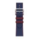 Apple Watch Hermes Series 9 GPS + Cellular, 41mm Silver Stainless Steel Case with Navy/Rouge H Twill Jump Single Tour (MRQ43 + MTHF3)