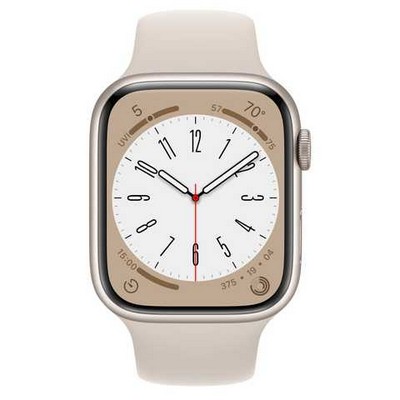 Apple Watch Series 8 GPS + Cellular 45mm Starlight Aluminum Case with Starlight Sport Band (MNK73)