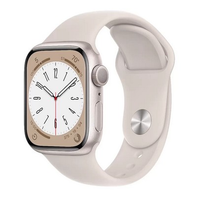 Apple Watch Series 8 GPS + Cellular 45mm Starlight Aluminum Case with Starlight Sport Band (MNK73)