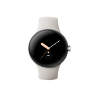 Google Pixel Watch LTE Polished Silver Case/Chalk Active Band