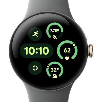 Google Pixel Watch 3 41 mm Wi-Fi Champagne Gold Aluminum Case/Hazel Active Band