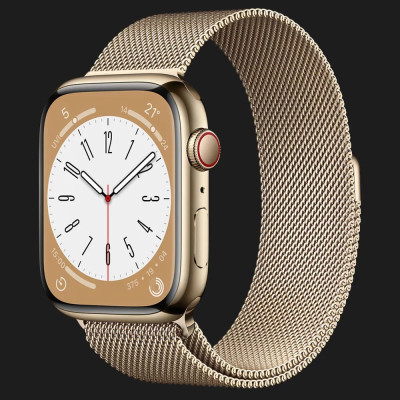 Apple Watch Series 8 GPS + Cellular 41mm Gold S. Steel Case w. Milanese Loop Gold (MNJE3/MNJF3)