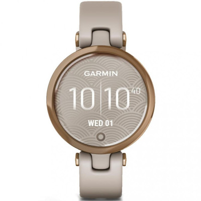 Garmin Lily Rose Gold Bezel with Light Sand Case and Silicone Band (010-02384-11)
