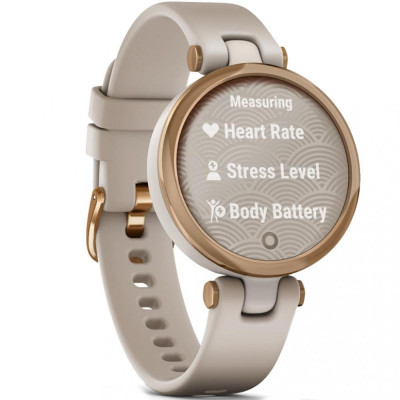 Garmin Lily Rose Gold Bezel with Light Sand Case and Silicone Band (010-02384-11)