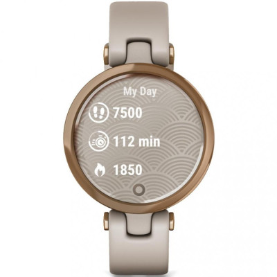 Garmin Lily Rose Gold Bezel with Light Sand Case and Silicone Band (010-02384-11)