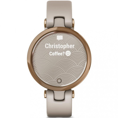 Garmin Lily Rose Gold Bezel with Light Sand Case and Silicone Band (010-02384-11)