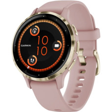Garmin Venu 3s Soft Gold Stainless Steel Bezel with Dust Rose Case and Silicone Band (010-02785-53)