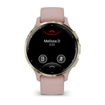 Garmin Venu 3s Soft Gold Stainless Steel Bezel with Dust Rose Case and Silicone Band (010-02785-53)