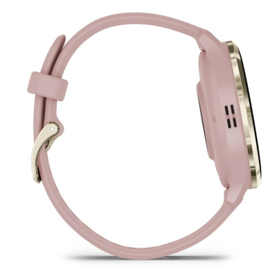Garmin Venu 3s Soft Gold Stainless Steel Bezel with Dust Rose Case and Silicone Band (010-02785-53)